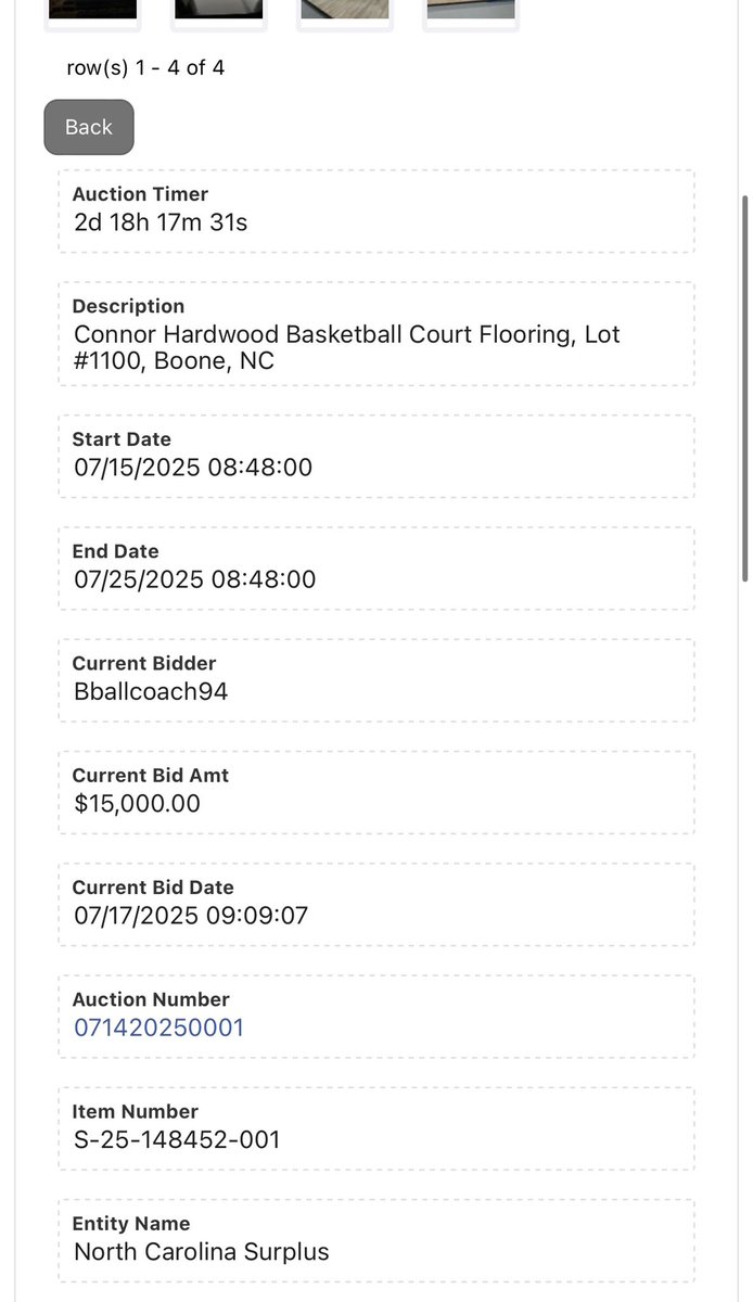 KellyGreenReprt's tweet image. App State is currently selling their Basketball court on an online auction
Current bid for the entire court is at $15K right now….