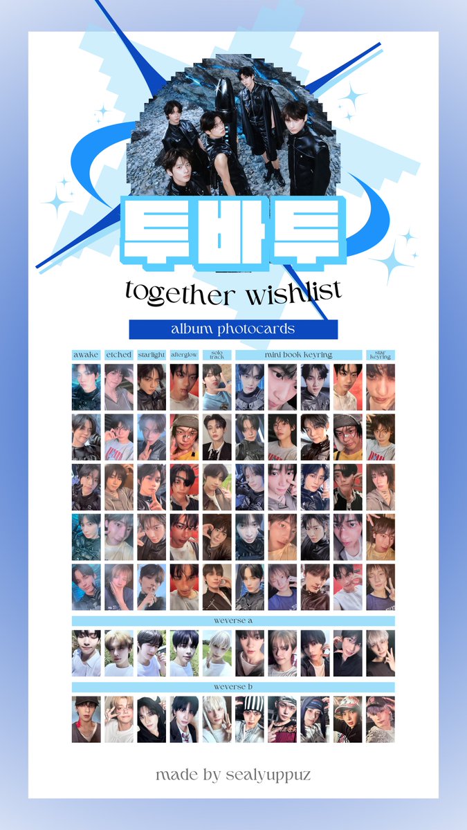 ☆ TXT The Star Chapter: TOGETHER ot5 album photocard template