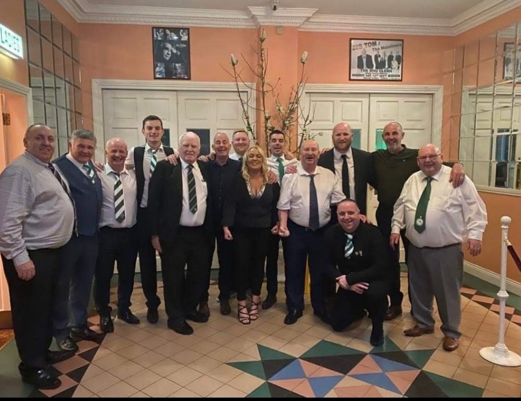AICSC2014's tweet photo. It is with extreme sadness to learn of the passing of our Honorary President &amp; Lisbon Lion - John Fallon. 

Here he is pictured with our Committee at 1 of our Annual Charity Dinners in Co. Waterford in 2023. 

May he Rest In Piece.
His legacy &amp; memory will live on forever. https://t.co/40mutqCrT5
