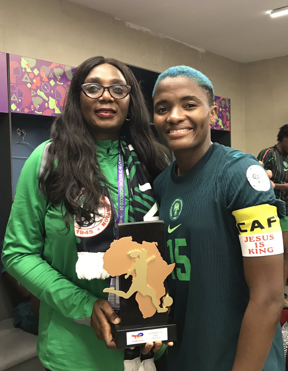 ruthdavid90's tweet image. Snapshot With Woman Of The Match Ajibade Rasheedat Busayo,(Nigeria 2 - 1 South Africa)Morocco 2024.
