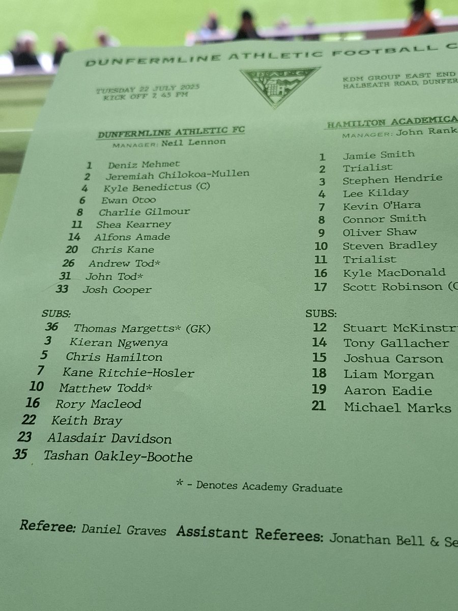 RossH_DP's tweet image. Tonight's teams.
👨👦 Andrew and John Tod start.
3️⃣ Changes.
1️⃣ First start for Shea Kearney.
🔴 Aaron Comrie a trialist for Hamilton.
#DAFC #COYP
