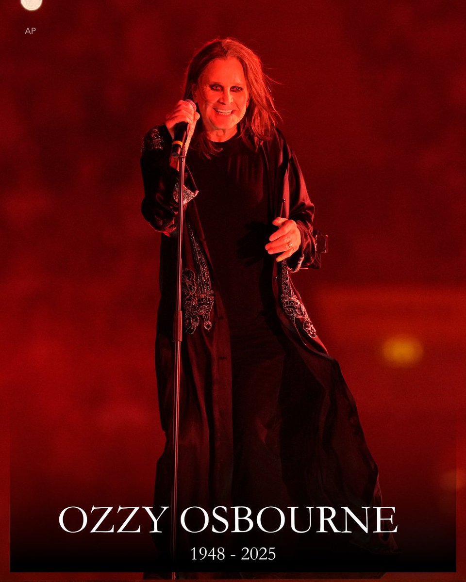KTLAMorningNews's tweet image. RIP OZZY OSBOURNE
The heavy metal icon has passed away at 76:
ktla.com/news/local-new…