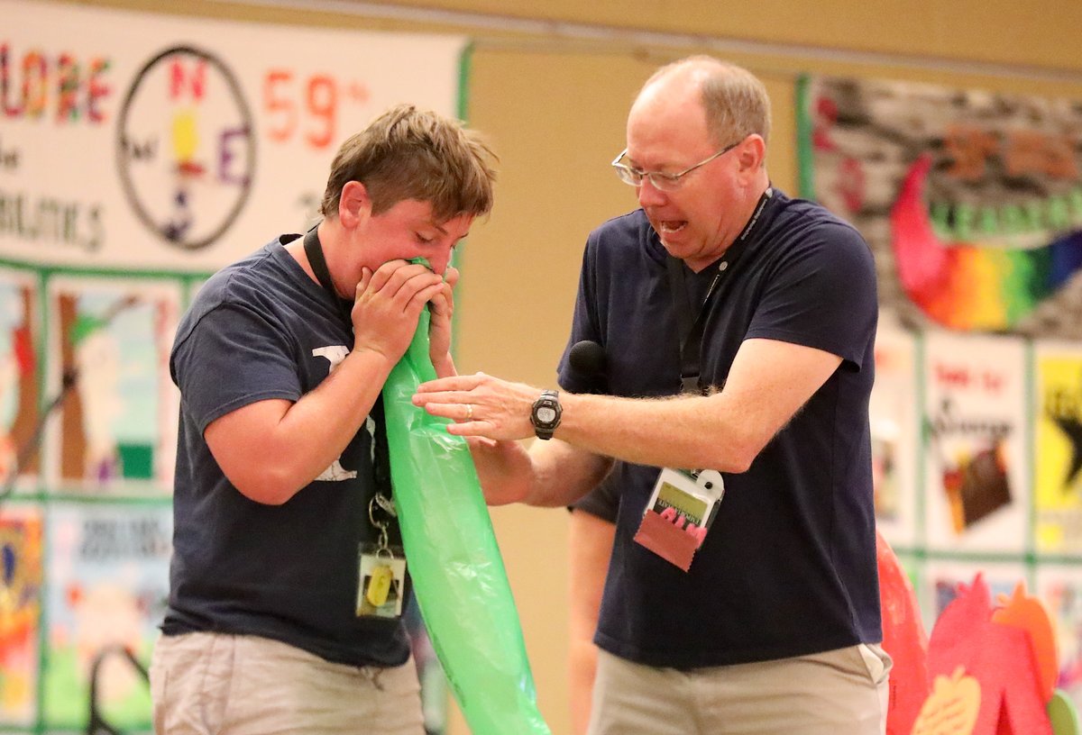 The 62nd Annual KSHSAA Student Council Leadership Workshop is happening this week at Emporia State University. There are 271 student and adult delegates representing 84 high schools from across the state. The leadership training workshop concludes Friday.

📷 <a href="/PaskeKSHSAA/">Scott Paske</a>