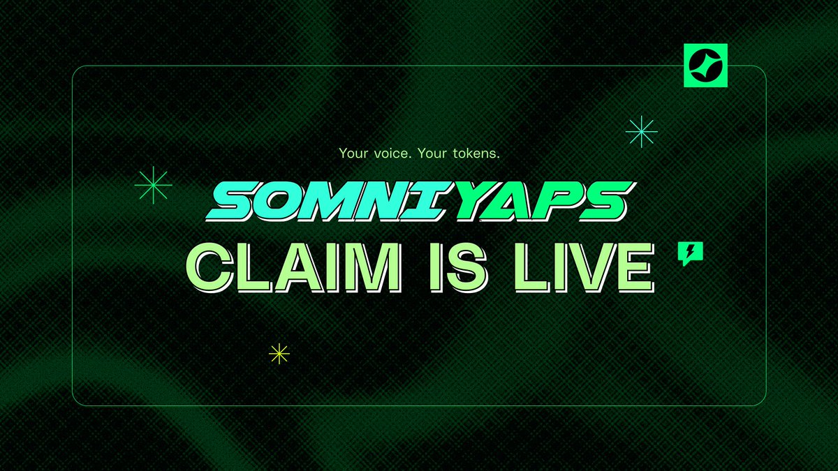 SomniYaps are live.

<a href="/Somnia_Network/">Somnia</a> social token for Yappers who made noise, dropped alpha, and moved the convo forward.

Your voice just got tokenized.