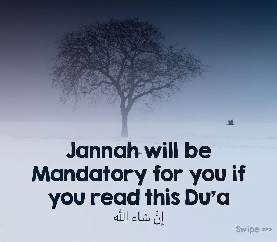 JANNAH WILL BE 𝗠𝗔𝗡𝗗𝗔𝗧𝗢𝗥𝗬 FOR YOU IF YOU READ THIS DU'A INSHA'ALLAH ❗

-Thread-