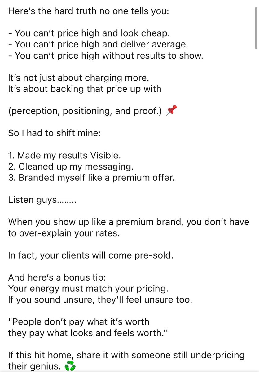 Saw this pricing masterclass post on LinkedIn made by Precious Obo 

And I’m sure it will help someone here
