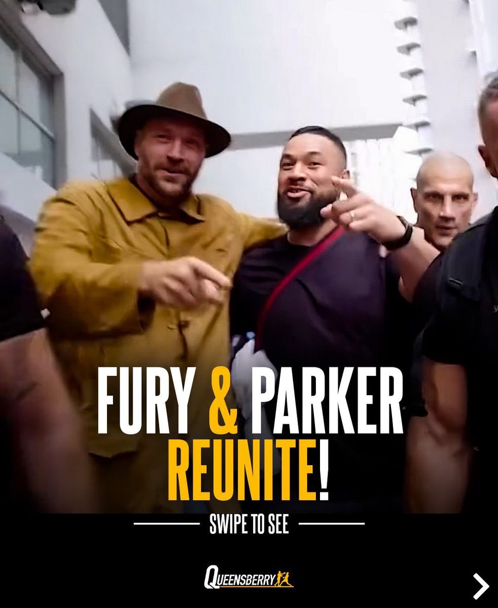 Queensberry's tweet image. 🤝 @Tyson_Fury x @joeboxerparker: Boxing’s favourite bromance ❤️🤝