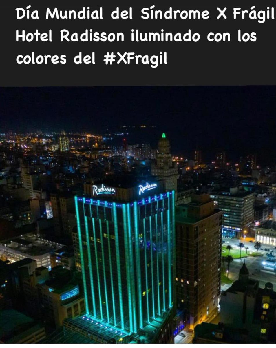 Iluminemos  de verdeazuluado por el Síndrome X Frágil 
Hoy 22/7 Dian internacional del Síndrome X Frágil 
<a href="/ClinicaXFragil/">ClinicaXFragil</a> #ligthitupteal
En todo el mundo se iluminarán edificios con el color del X Frágil