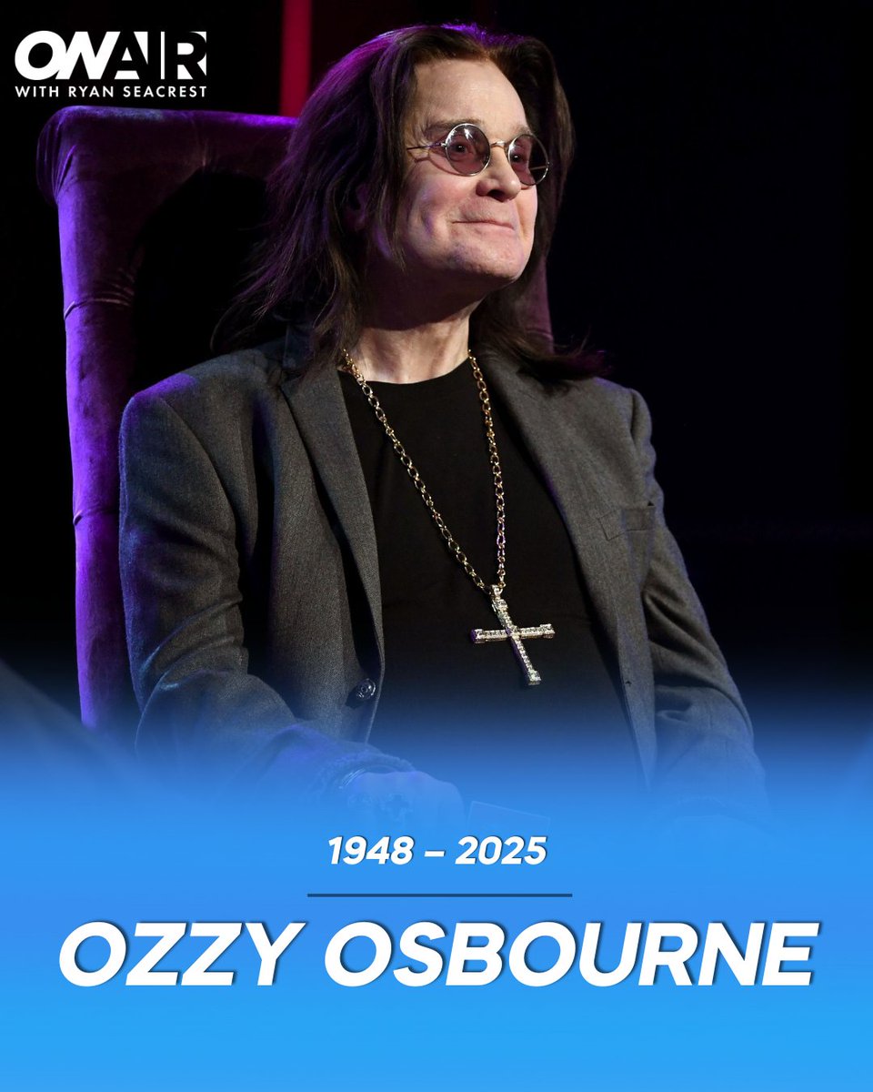 OnAirWithRyan's tweet image. Rock legend #OzzyOsbourne has passed away at age 76, &quot;surrounded by love&quot; 💔

onairwithryan.iheart.com/content/2025-0…