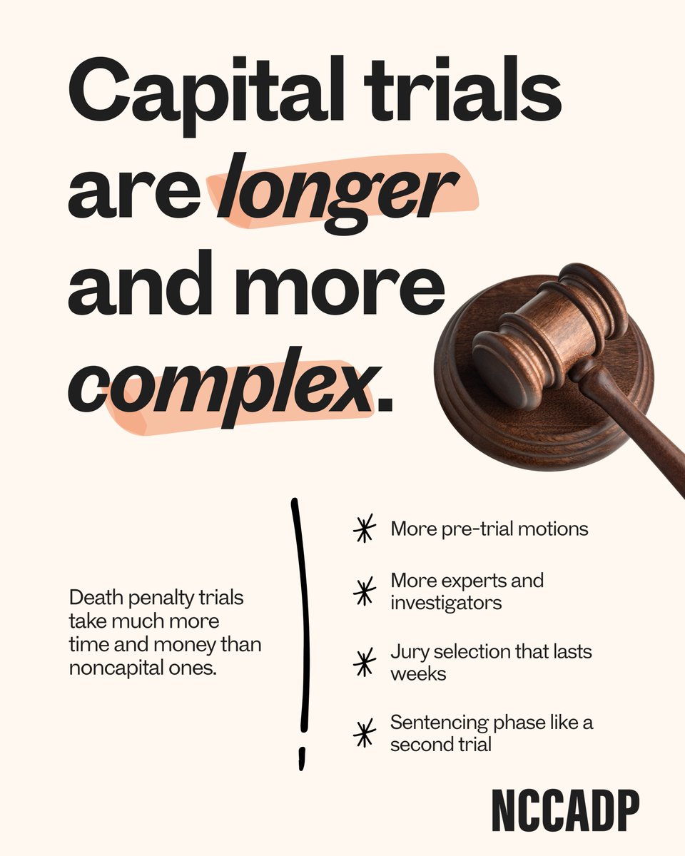 NCCADP's tweet image. The death penalty is too expensive to justify.