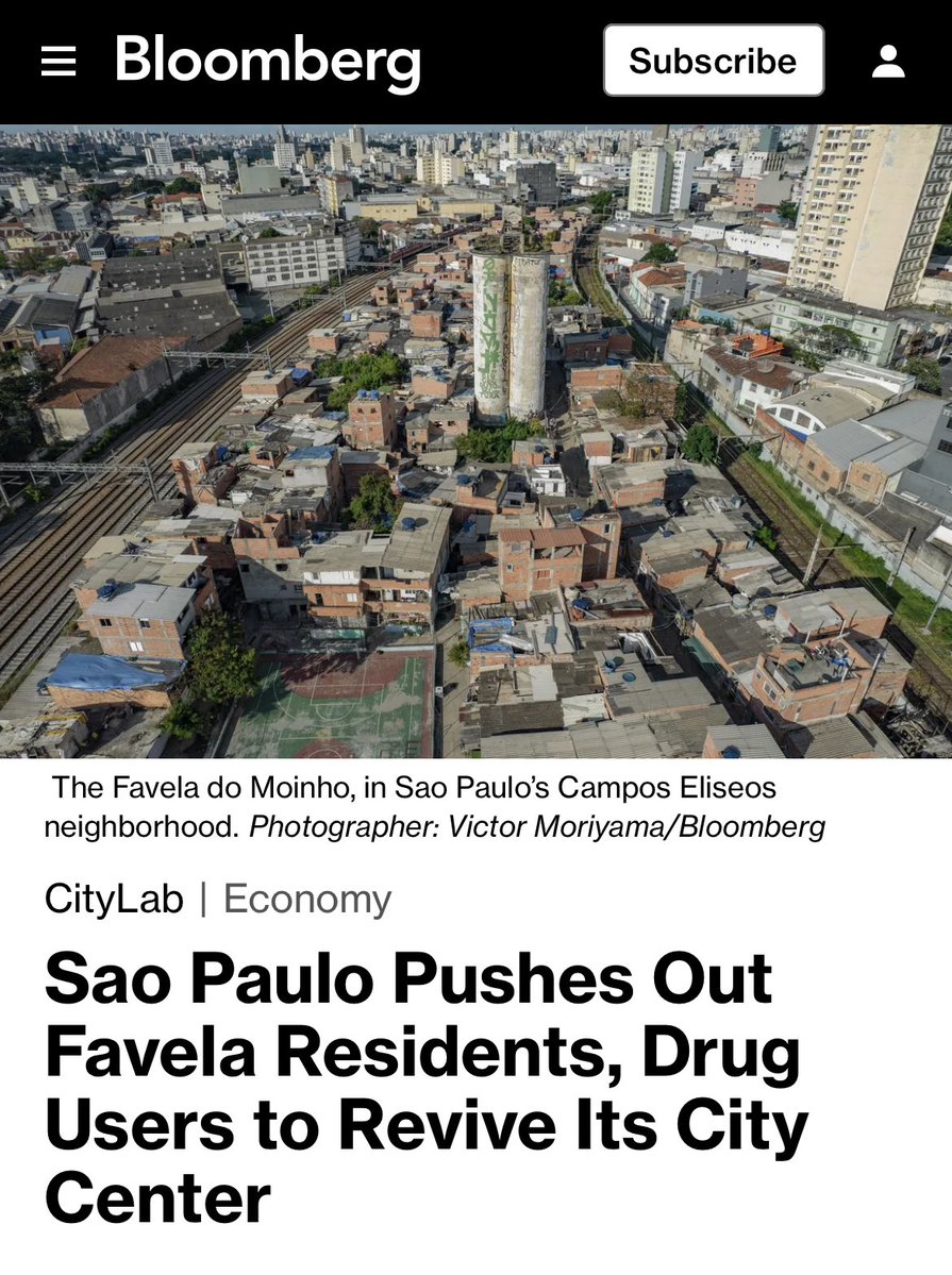 Penalosa_G's tweet image. Sao Paulo Pushes Out Favela Residents, Drug Users to Revive Its City Center.
Clearing area for housing, gov. off. & parks.
President Lula da Silva demands housing for favela residents from state gov.
Revitalizing downtown. Needs humane approach.
CityLab