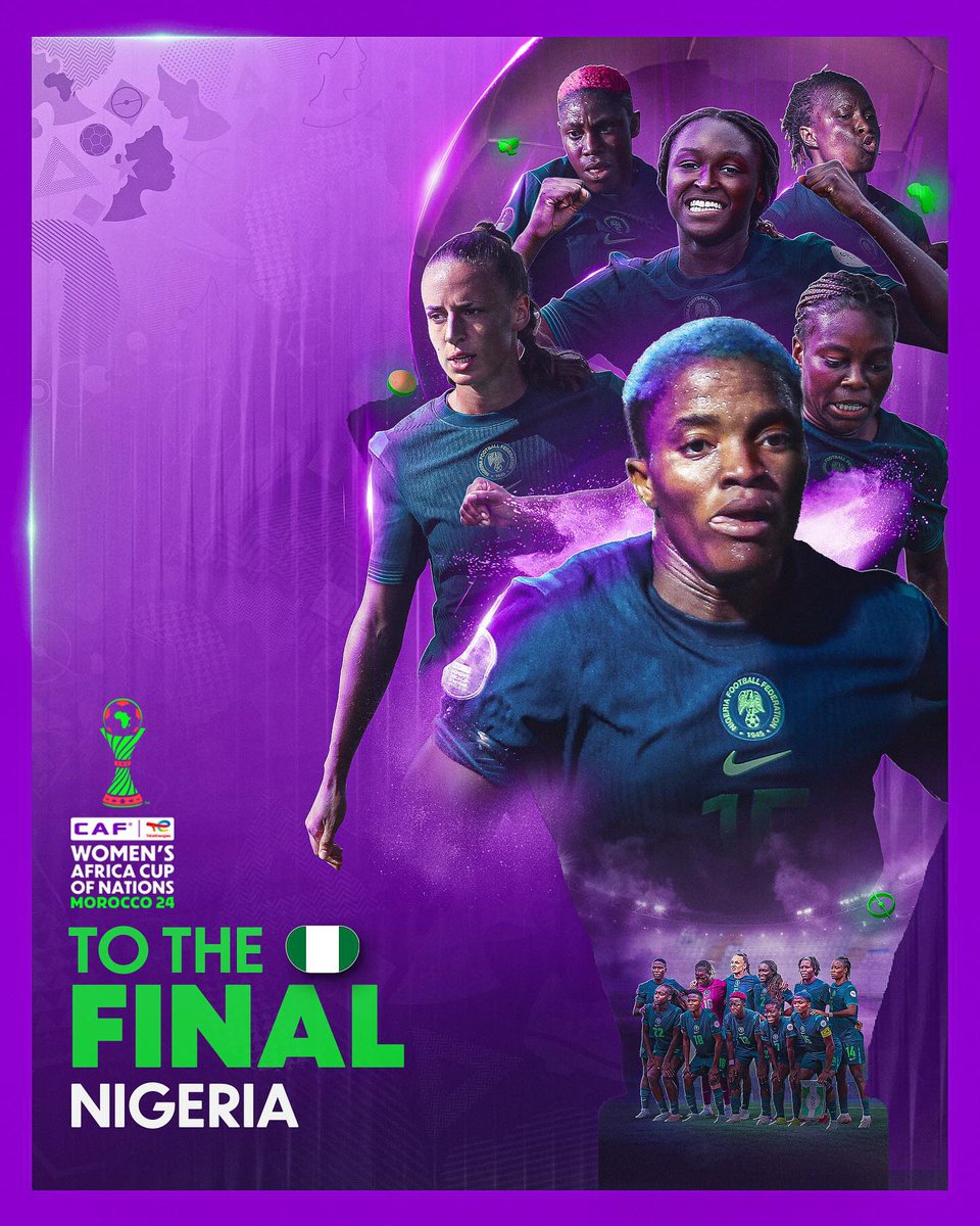 officialABAT's tweet image. Well deserved!
Congratulations to our Super Falcons!
Your incredible #WAFCON2024 semi-finals victory over South Africa today was nothing short of superlative. It was a magnificent display of grit, talent, and the indomitable Nigerian spirit.
You have made the nation proud. Keep…