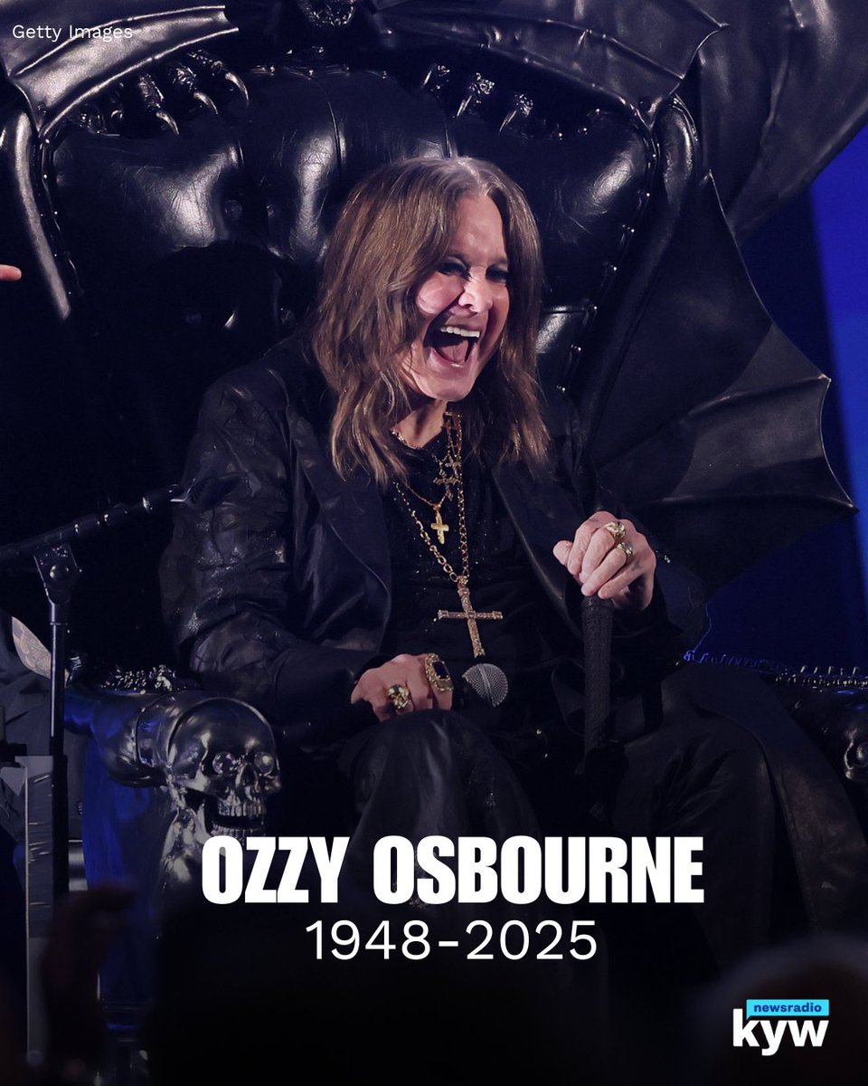 KYWNewsradio's tweet image. Ozzy Osbourne, the gloomy, demon-invoking lead singer of the pioneering band Black Sabbath who became the throaty, growling voice of heavy metal, died Tuesday, just weeks after his farewell show. He was 76.