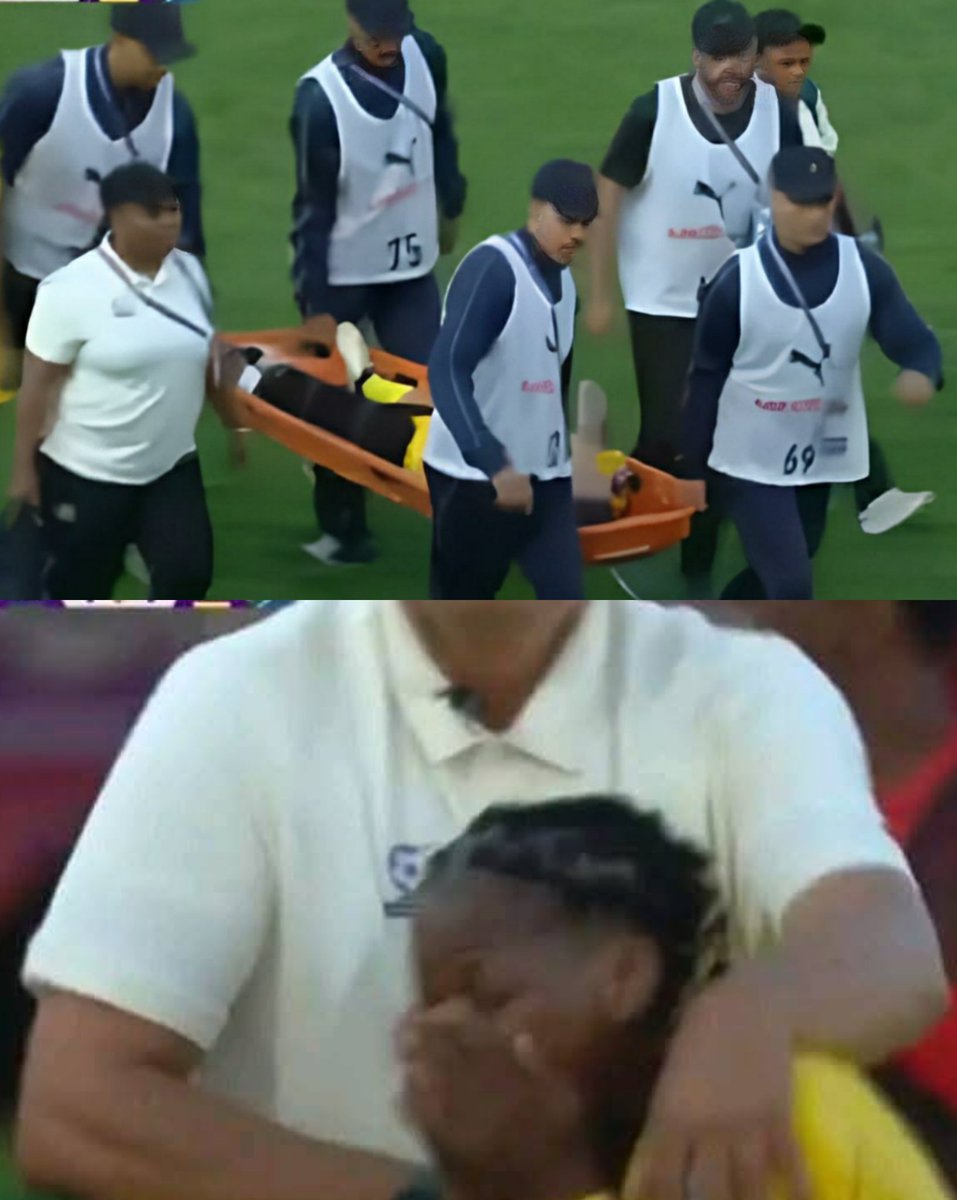 fc_Ada1's tweet photo. ⚽ Football writes the coldest scripts.

🇿🇦 In 2022, Salgado missed WAFCON with a collarbone injury.

2024: fights her way back, starting the semifinal vs Nigeria…
But tragedy struck — stretchered off at 87th minute with a suspected leg fracture 💔

#WAFCON2024 #BanyanaBanyana https://t.co/sIpGZQyMRo