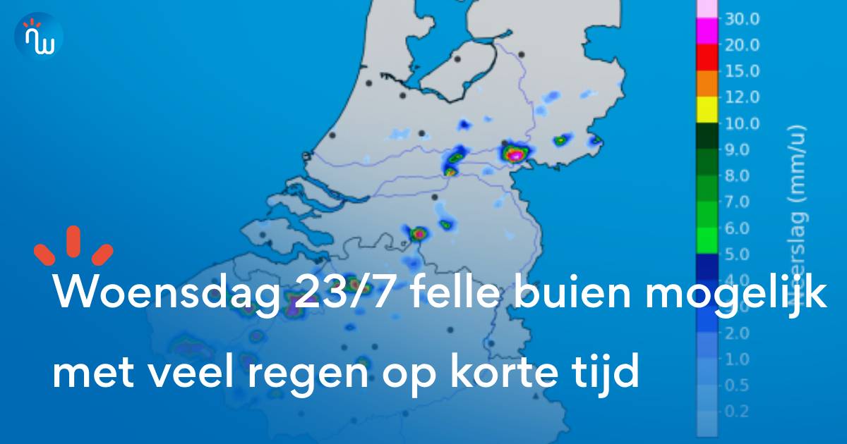 NoodweerBenelux's tweet photo. Goedenavond!
De afgelopen dagen werden we al getrakteerd op enkele felle plensbuien met soms zelfs stevig #onweer. Daar lijkt niet meteen verandering in te komen... ⛈️☔️
Ook op woensdag verwachten we plaatselijk #felle #buien, lokaal met onweer. Maar de buien kunnen vooral gepaard gaan met veel regen op korte tijd en plaatselijke #wateroverlast. Daarvoor is er een waarschuwing actief (level 1). ⚠️
Meer info daarover in onze nieuwste blog: https://t.co/jiBZaUIouz
Fijne avond!