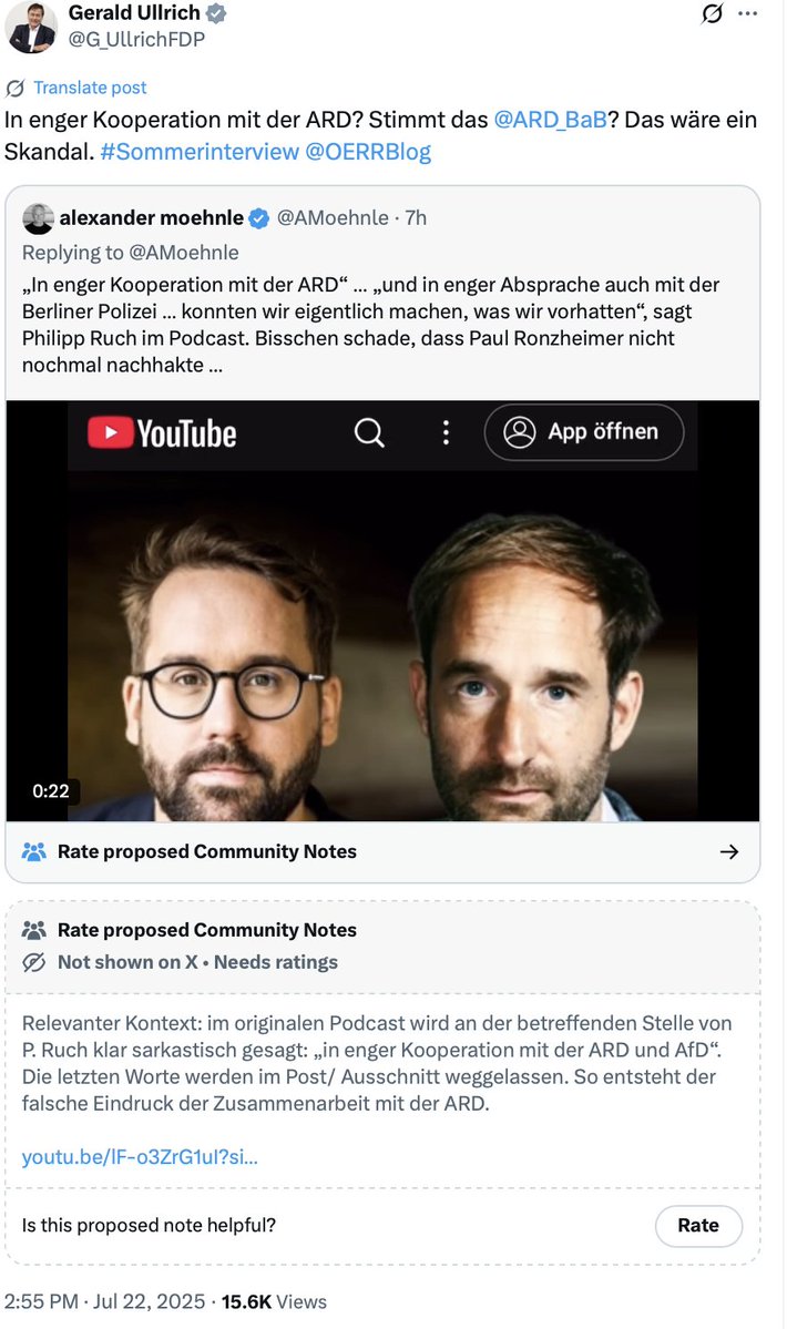 markus_bublitz's tweet image. 15.600 Views hat der Post des Ex-MdB mit dem Retweet eines von rechten Accounts zusammengeschnipselten Videos erreicht. 457 Views die Korrektur.
Niemand ist vor Fehlern gefeit, und wenn es einem wichtig ist, fair und ehrlich zu kommunizieren und nicht die rechten Netzwerke noch…