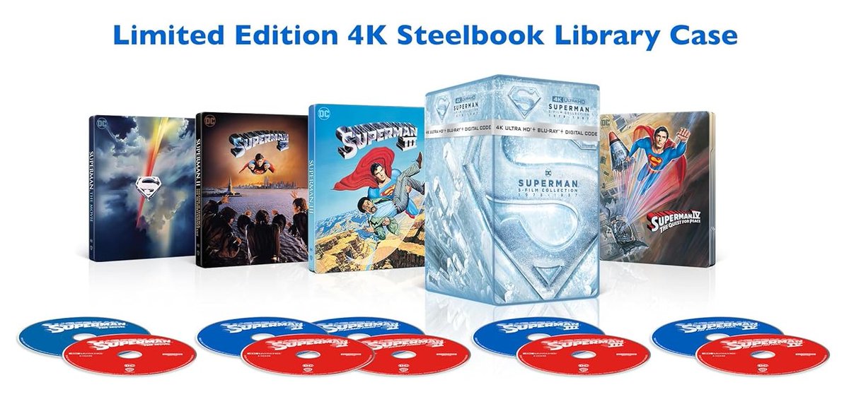 BillHuntBits's tweet image. Also heads up @thedigitalbits readers: Warner's SUPERMAN 5-FILM set (with the corrected 4K discs) is now available for pre-order. Street date 9/2: amazon.com/exec/obidos/AS…