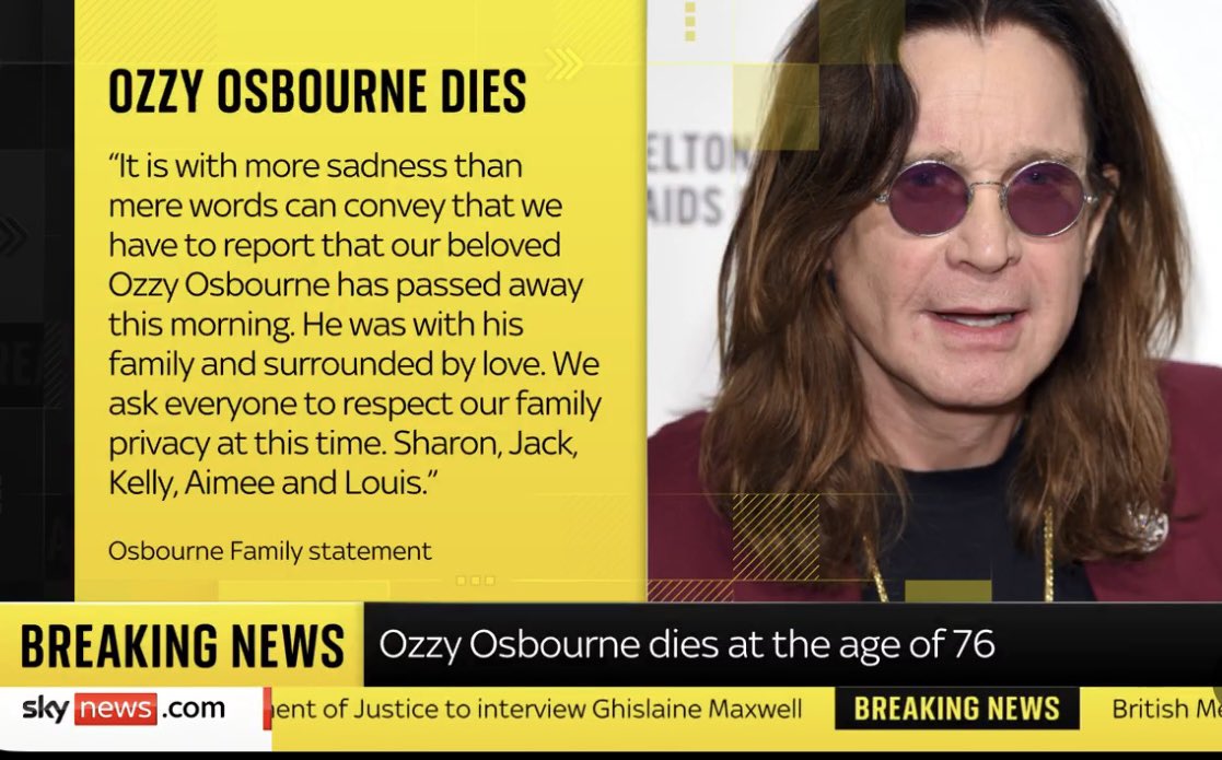 2025DJT2025's tweet image. I was lucky enough to meet Ozzy a few times…
years ago when I worked in beer and cocktail booths during his OZZ FEST concerts.
Hellava guy!
“The Prince of Darkness” will be missed.
R. I.P. 🙏🏼💖