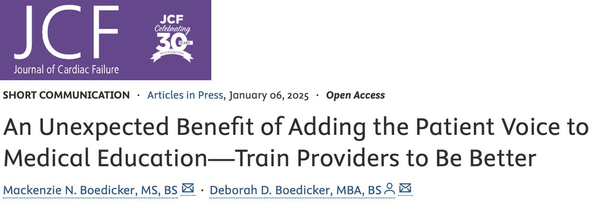 “An Unexpected Benefit of Adding the Patient Voice to Medical Education - Train Providers to be Better”
sciencedirect.com/science/articl…

Amyloidosis is a complex multi-systemic disease. Lack of knowledge about amyloidosis and subsequent mis- or under-diagnosis are major obstacles to
