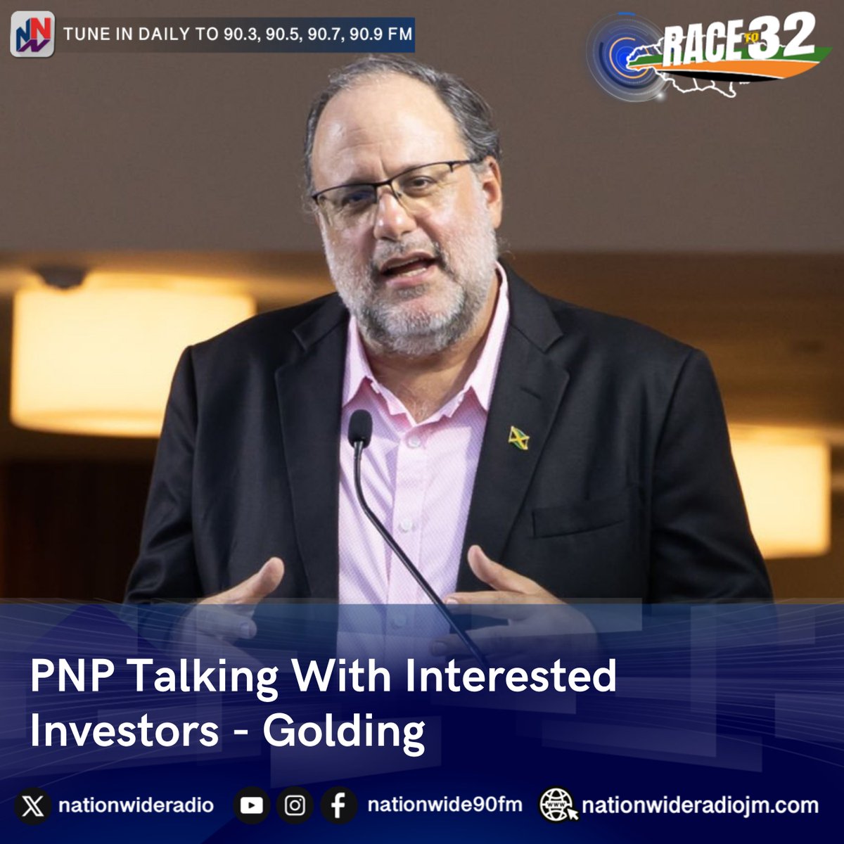 NationwideRadio's tweet photo. People's National Party, PNP, president, Mark Golding, says he has been talking with investors who have expressed an interest in backing key projects should he form the next government.
https://t.co/qd4QQoWkn3 https://t.co/4eHhce8Cvg