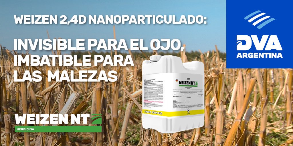 🌱 WEIZEN NT | Herbicida Nanoparticulado
Invisible para el ojo, imbatible para las malezas. 💥
Con tecnología 2,4D en nanopartículas, llega más lejos, actúa más rápido y protege tu cultivo desde la raíz.