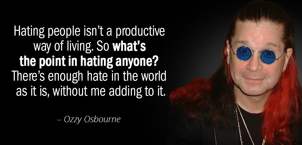 SneakerAlertHD's tweet photo. “Hating people isn’t a productive way of living. So what’s the point in hating anyone? There’s enough hate in the world as it is, without me adding to it.”

- Ozzy Osbourne https://t.co/EKaBF2LHzk