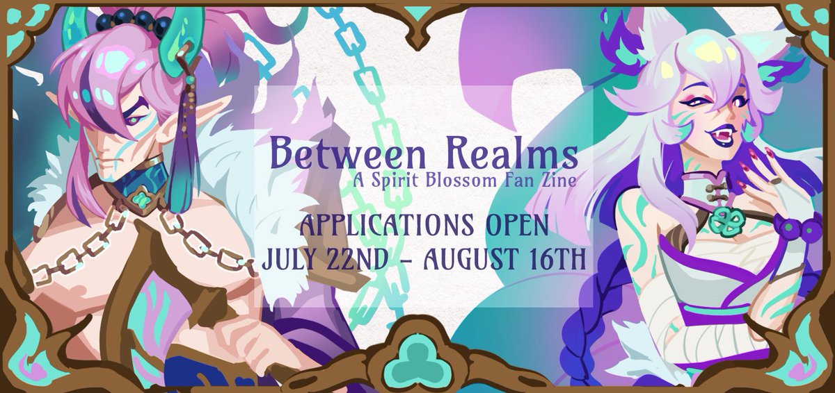 Artist Applications for Between Realms: A Spirit Blossom Zine are now open! Come help us design a Spirit Blossom skin for each League of Legends Champion! 🌸😈

Applications will be accepted until August 16th. Will you cross the divide with us, Mortal? 🌸⛩️

Link below. ⬇️