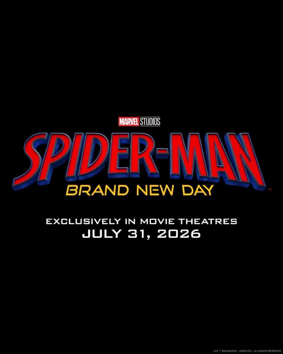 screenrant's tweet image. What do you think of #SpiderMan 4 being retitled to ‘Spider-Man Brand New Day’? 🤔
In theaters July 31, 2026.