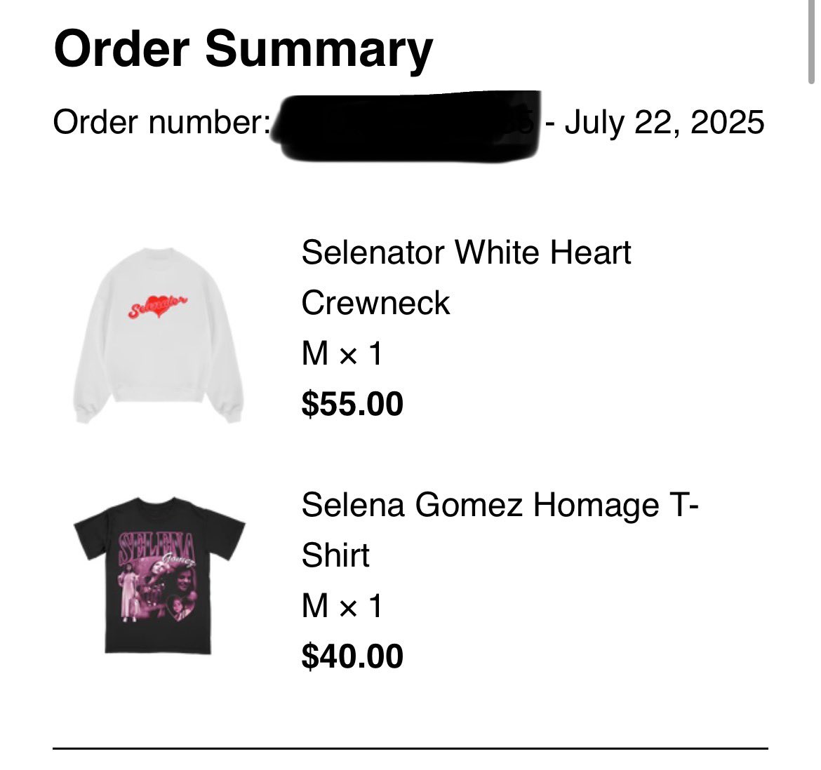 staysforselena's tweet image. Just ordered 🥰