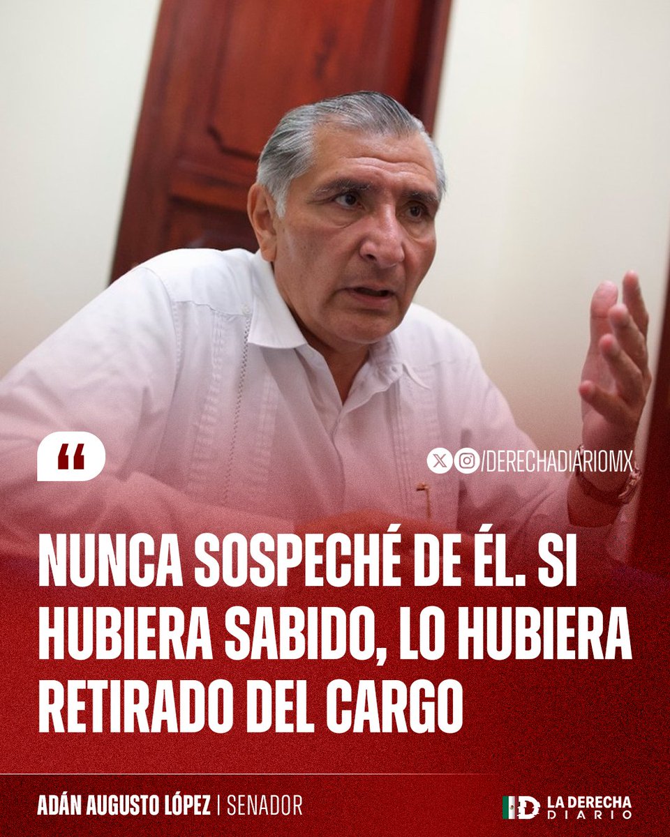 DerechaDiarioMX's tweet image. 🇲🇽 | Es mentiroso o es burro: El senador Adán Augusto López aseguró en una entrevista que nunca sospechó que su secretario de Seguridad, Hernán Bermúdez Requena, era el líder del grupo criminal "La Barredora" y que tuviera vinculos con delitos como El tráfico de migrantes y…