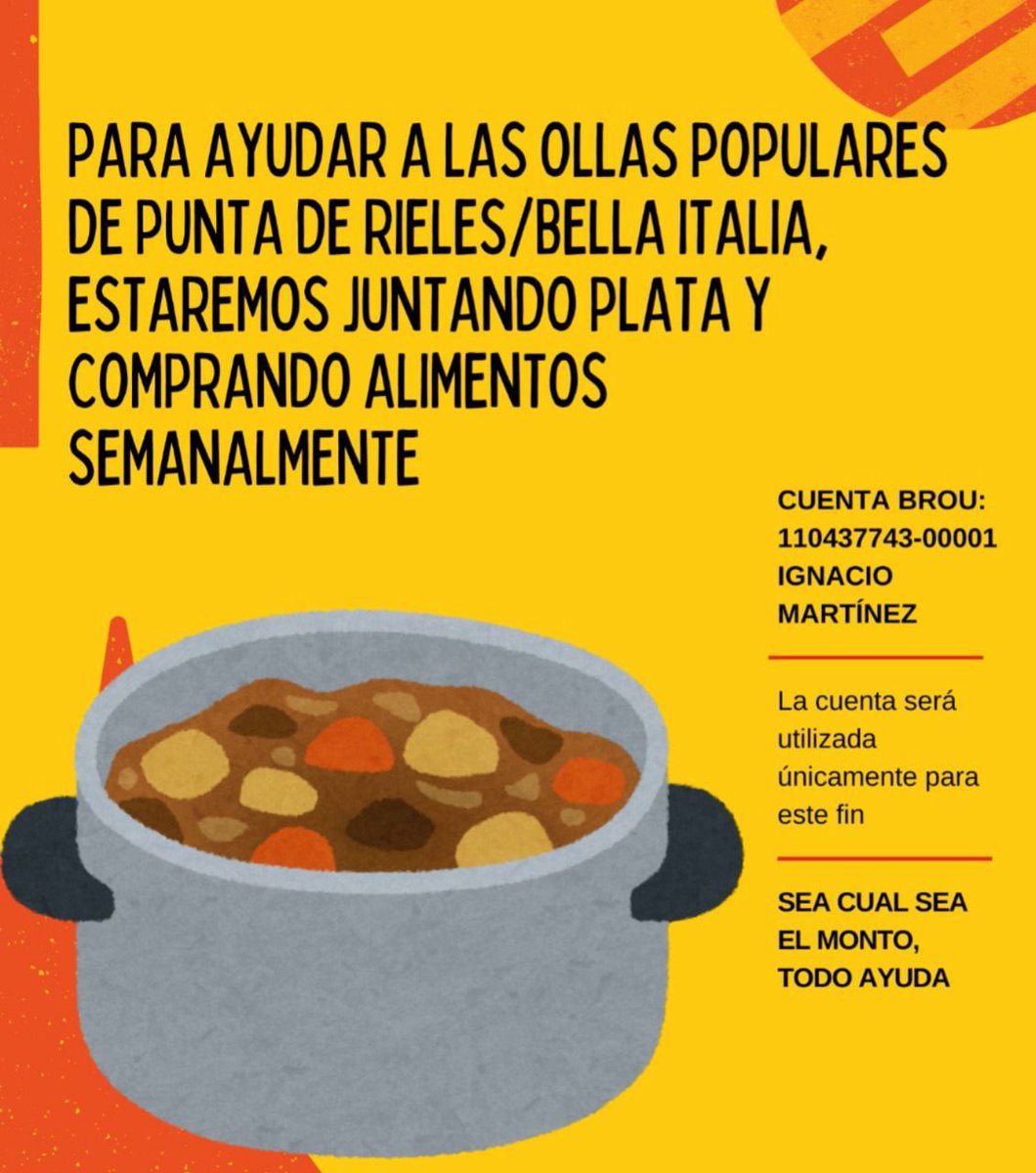hijadelF's tweet photo. Ahora que tengo su atenciónnnnnnn, un amigo está hace un tiempo organizando las ollas de la zona. Cualquier ayuda sirve!!! Porfa difundan, gracias 💘💘 https://t.co/iMIwNv1P4E