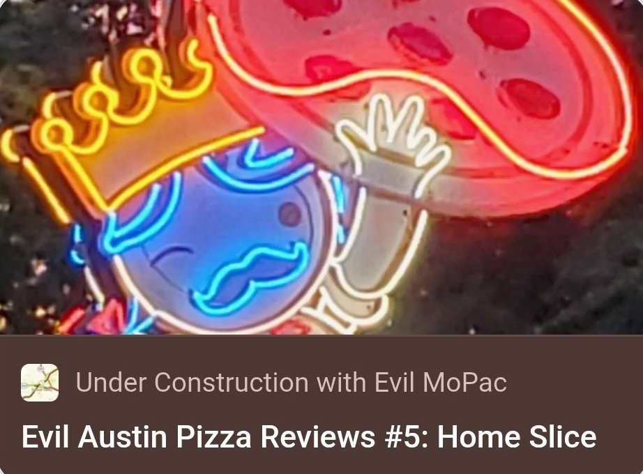 EvilMopacATX's tweet image. My spanking new Evil Austin Pizza Review has arrived and we break down the venerable Home Slice 🍕💰🤔
👇 Check it out here 👇
open.substack.com/pub/evilmopaca…