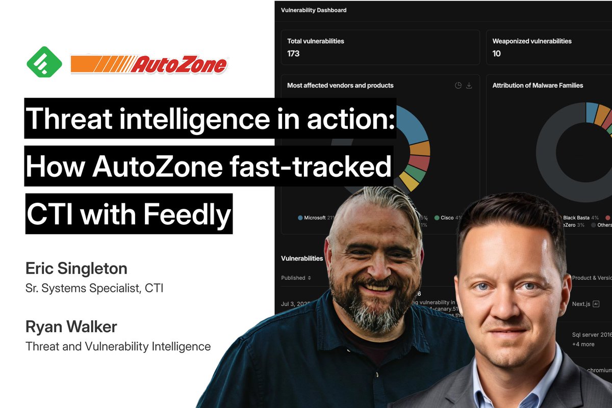 Join us for a live webinar and Q&amp;A with <a href="/autozone/">AutoZone</a>'s threat intelligence team as they share how they:

✅ Approach strategic threat &amp; vulnerability intelligence
✅ Establish a robust vulnerability intel practice
✅ Use Feedly to surface critical insights and strengthen workflows