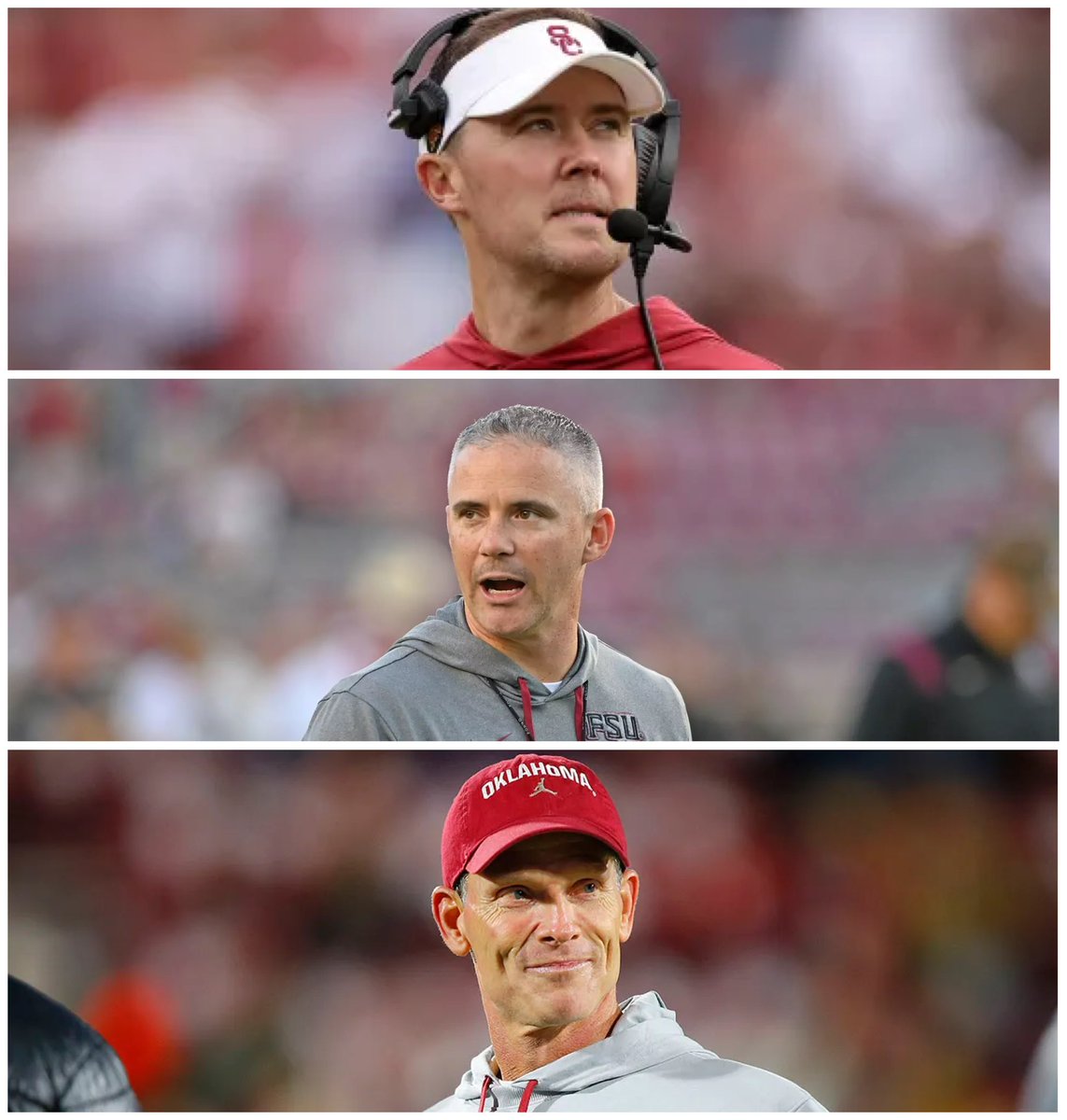 SleeperCFB's tweet image. Rank these coaches based on the job they are currently doing 👇
1. Lincoln Riley
2. Mike Norvell
3. Brent Venables