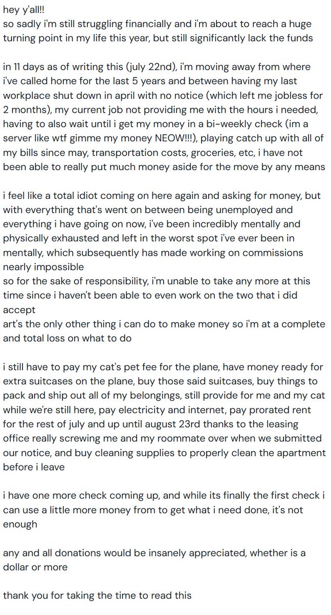 im really sorry for having to do this again, this year has been way to rough on me, but please take some time to read through this :') 
retweets would be rly appreciated 🙏 

!!!donation links in the thread!!!