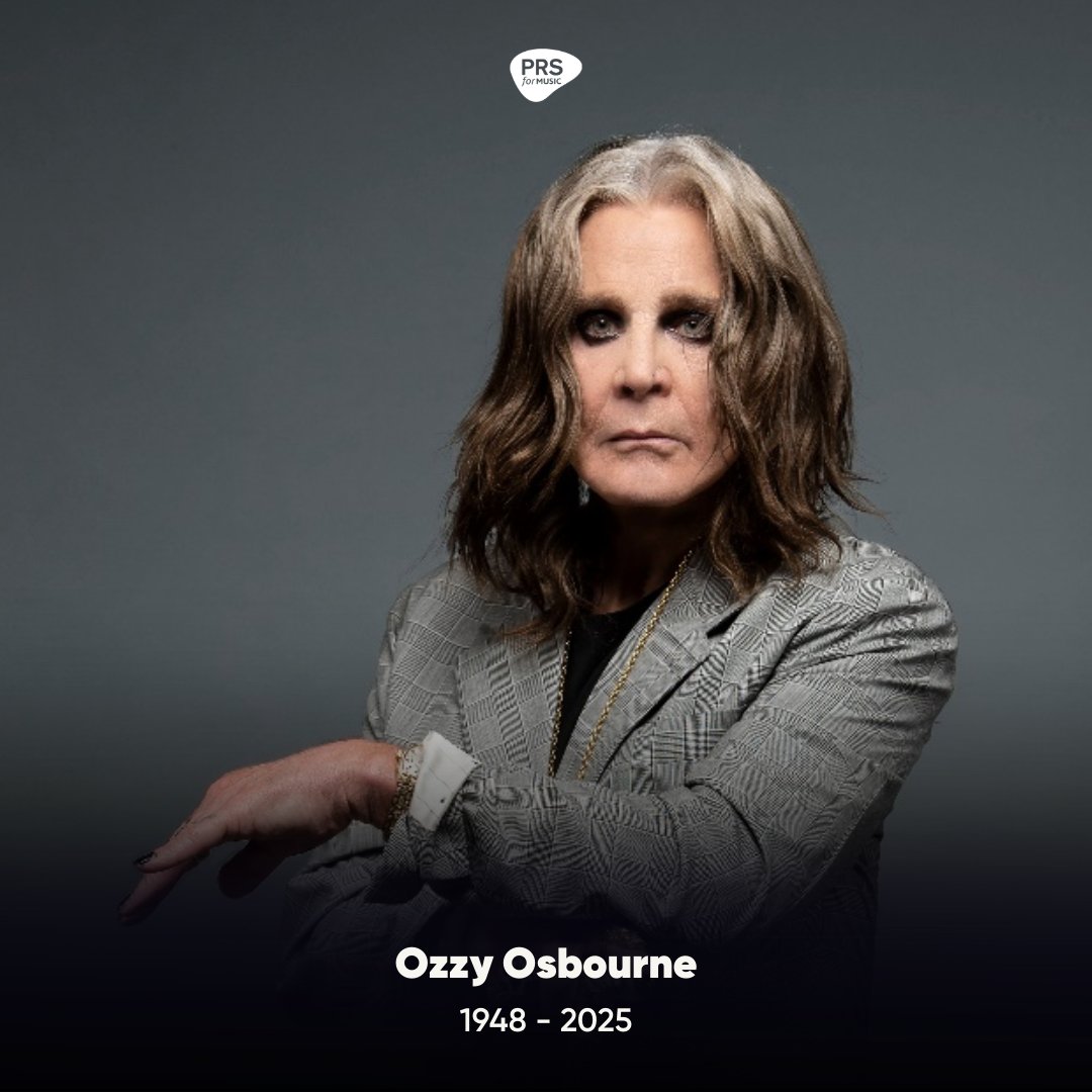 PRSforMusic's tweet photo. We are deeply saddened to learn of the passing of Ozzy Osbourne, the legendary British artist whose impact on rock and metal is impossible to overstate.

Ozzy's groundbreaking work with Black Sabbath and as a solo artist helped define a genre and inspired countless songwriters and PRS members across the world.

His legacy as a trailblazer, showman, and musical innovator will endure. Our thoughts are with his family, friends, and the many who loved and learned from him.

RIP Ozzy Osbourne