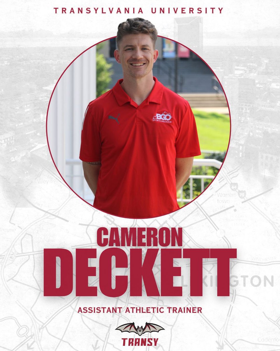 TransySports's tweet image. Cameron Deckett joins Transylvania Sports Medicine Staff. 

Deckett brings close to a decade of prior experience to the role. 

➡️ To learn more about Cameron, visit TransySports.com