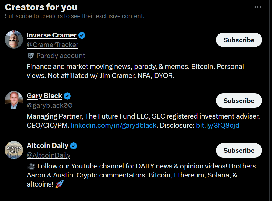 I rarely post, not a social media person.
Why the hell does '<a href="/X/">X</a> ' have  customized suggestions for me like bitcoin and investment funds? Never searched or clicked anything related. This platform is a joke, sketchy.