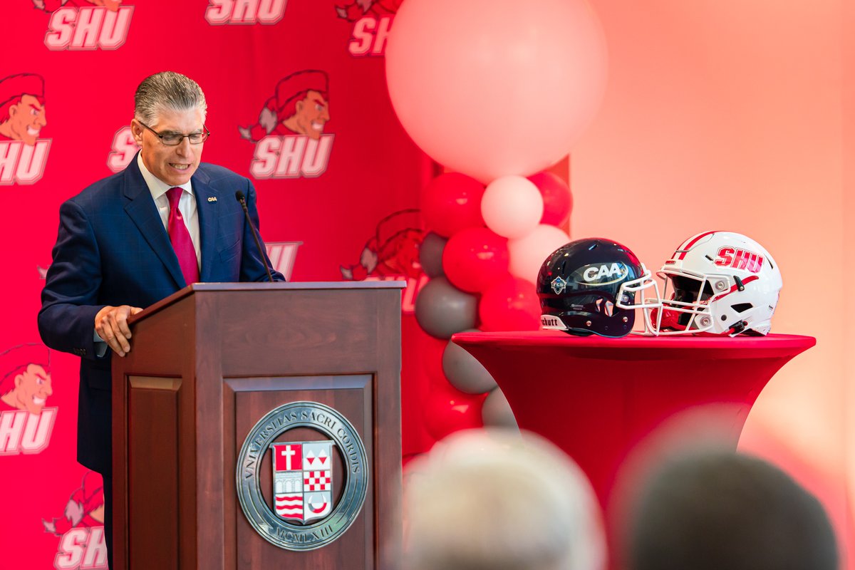 SHUBigRed's tweet image. A historic day at SHU β€οΈπ©Ά
#WeAreSHU @SHU__Football @CAAFootball @sacredheartuniv