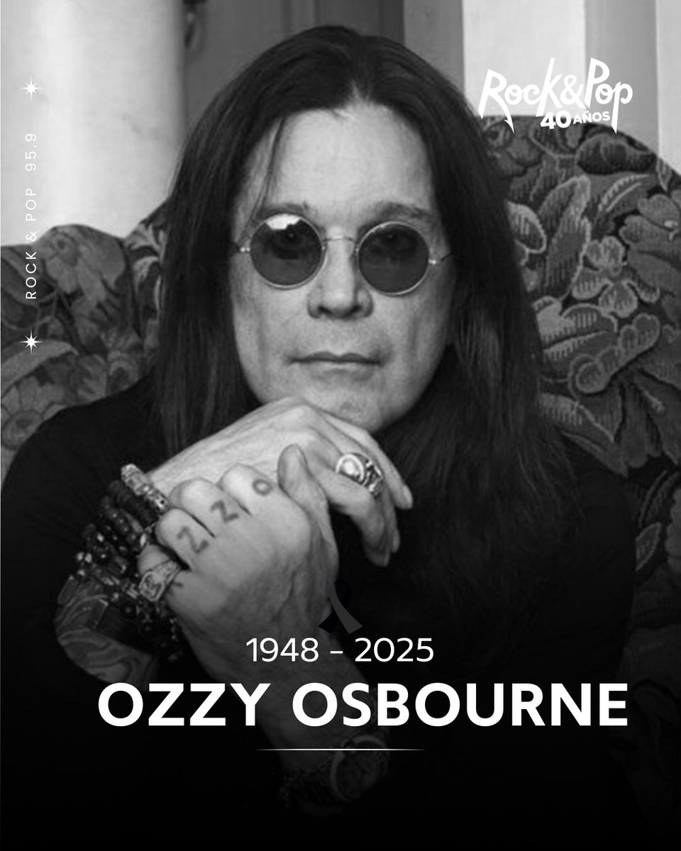 🖤 MURIÓ OZZY OSBOURNE
Hoy se apagó una leyenda y el mundo del metal llora la partida del Príncipe de las Tinieblas.
💪 Peleó hasta el final contra el Parkinson, con la misma fuerza con la que enfrentó cada escenario.
🕊️ Hasta siempre Ozzy. Gracias por el rock.