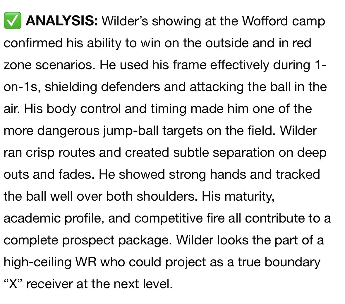 Ford Wilder (@ford_wilder) on Twitter photo Thank you for another write up and evaluation <a href="/sixstarfootball/">Six Star Football | PLUS+</a> from Wofford camp!
<a href="/CSAPrepStar/">PREPSTAR</a> <a href="/CoachTMcCormick/">Tanner McCormick</a> <a href="/CoachRipRipley/">Rip Ripley</a> <a href="/peedeesportss/">Pee Dee SC High School Sports Page</a> <a href="/HCBrianSmith/">Coach Smitty</a> <a href="/RivalsWardlaw/">Lee Wardlaw</a> <a href="/FCSNationRadio1/">FCS Nation Radio</a> <a href="/_DatKellyBoy/">DJ Kelly</a> <a href="/NPCoachJeff/">Jeff@nationalpreps.com</a> <a href="/CoachJaredC/">Jared Charles</a> <a href="/PrepRedzoneSC/">Prep Redzone South Carolina</a> Thank you for another write up and evaluation <a href="/sixstarfootball/">Six Star Football | PLUS+</a> from Wofford camp!
<a href="/CSAPrepStar/">PREPSTAR</a> <a href="/CoachTMcCormick/">Tanner McCormick</a> <a href="/CoachRipRipley/">Rip Ripley</a> <a href="/peedeesportss/">Pee Dee SC High School Sports Page</a> <a href="/HCBrianSmith/">Coach Smitty</a> <a href="/RivalsWardlaw/">Lee Wardlaw</a> <a href="/FCSNationRadio1/">FCS Nation Radio</a> <a href="/_DatKellyBoy/">DJ Kelly</a> <a href="/NPCoachJeff/">Jeff@nationalpreps.com</a> <a href="/CoachJaredC/">Jared Charles</a> <a href="/PrepRedzoneSC/">Prep Redzone South Carolina</a>