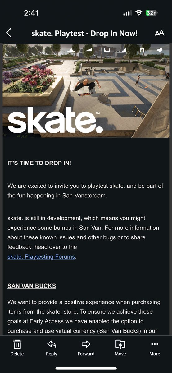 Girtholomeww's tweet image. Got invited for new skate playtest :)