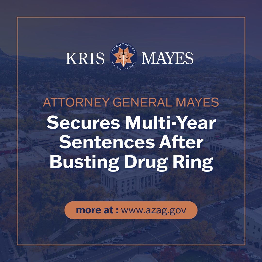AZAGMayes's tweet image. These sentences serve as a clear message: those who choose to endanger our communities by trafficking dangerous drugs will be held accountable.
Press release here: azag.gov/press-release/…
