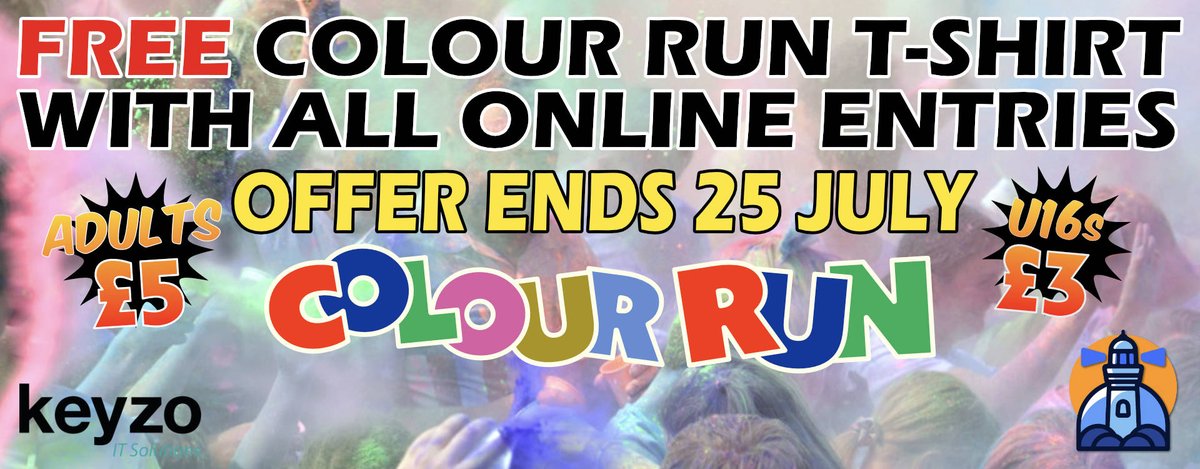 BlueLightWsea's tweet image. 🌈 Just a reminder that our free T-shirt offer with online Colour Run entries ends this Friday, July 25!
➡️ Enter online here: bluelightweekend.com/events/keyzo-c…
🏅 You can also buy additional bags of powder and commemorative medals here: bluelightweekend.com/colour-run