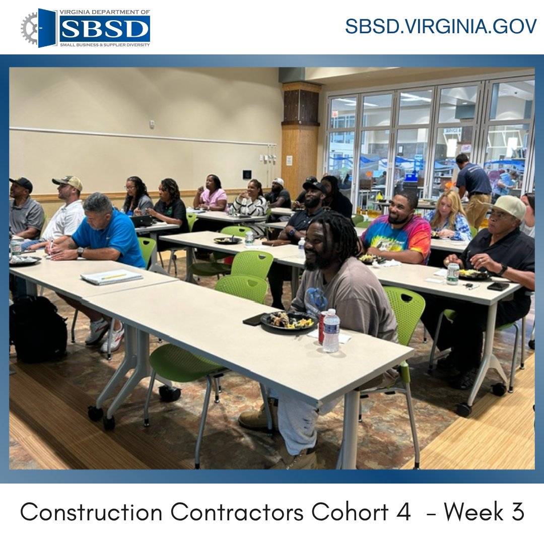 VA Dept. of Small Business and Supplier Diversity (@virginiasbsd) on Twitter photo SBSD and OMBD developed a 12-week cohort for Contractors. The presenters include 8 prime construction contractors, 5 financial institutions, 6 contract owners and 1 bonding expert. The third session and led by DPR Construction covering the topic of Estimating the Bid. SBSD and OMBD developed a 12-week cohort for Contractors. The presenters include 8 prime construction contractors, 5 financial institutions, 6 contract owners and 1 bonding expert. The third session and led by DPR Construction covering the topic of Estimating the Bid.