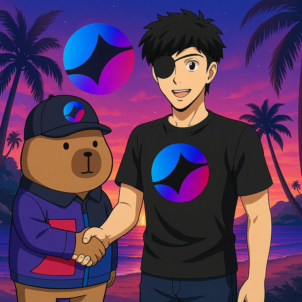 GN Somnia 💜💙

Didn’t plan it.
Just met Cappy at sunset, shook hands, and suddenly… it felt like something big was about to start.
<a href="/Somnia_Network/">Somnia</a> meets <a href="/Capyagent/">Capybara</a>  — calm before the next storm.