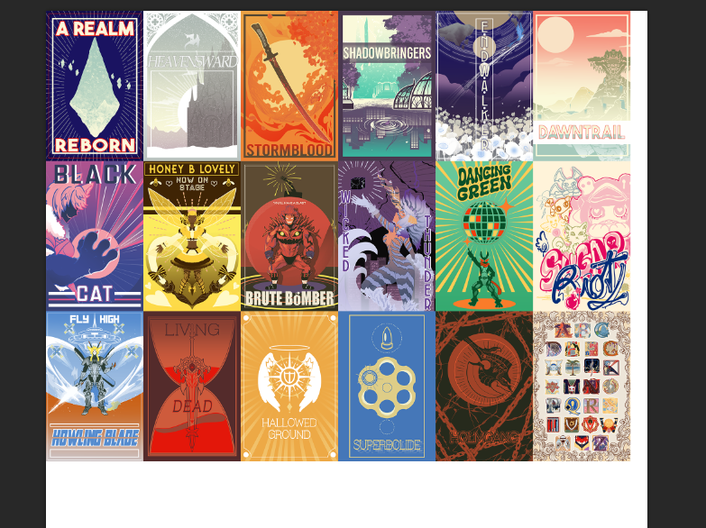 ladylawga's tweet image. I got a SUPER last minute table for Anime Impulse Bay Area so now I'm frantically putting together a print catalog that I'll have at the con 😭 I love.....poster designs....I love FFXIV...