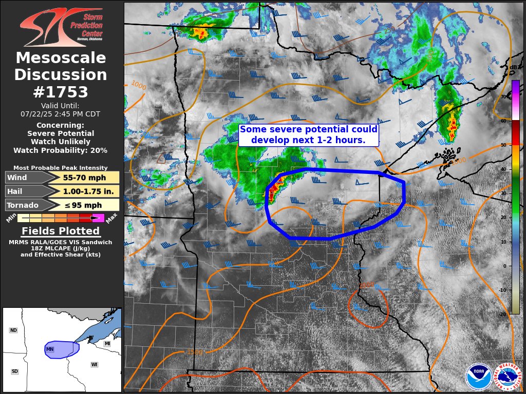 NWSSPC's tweet image. 1:53pm CDT #SPC_MD 1753 , #wiwx #mnwx, spc.noaa.gov/products/md/md…