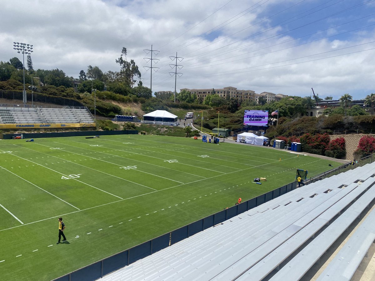 eric_d_williams's tweet image. Chargers training camp in San Diego for first time since 2016 here at USD. Also first day of pads this camp.