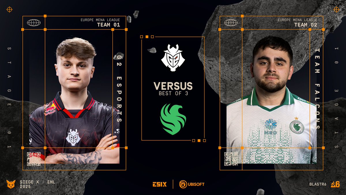 ESIX_FR's tweet image. 🏆 EML GRANDE FINALE STAGE 1 🏆

@G2Rainbow6 &amp;amp; @FalconsEsport se disputent le titre de champion du stage 1 d&apos;EML dès maintenant ainsi que 300 points pour le Six Invitational de Paris !

🎙️ @FuturFax &amp;amp; @Kabylouuuu 
📺 twitch.tv/rainbow6fr